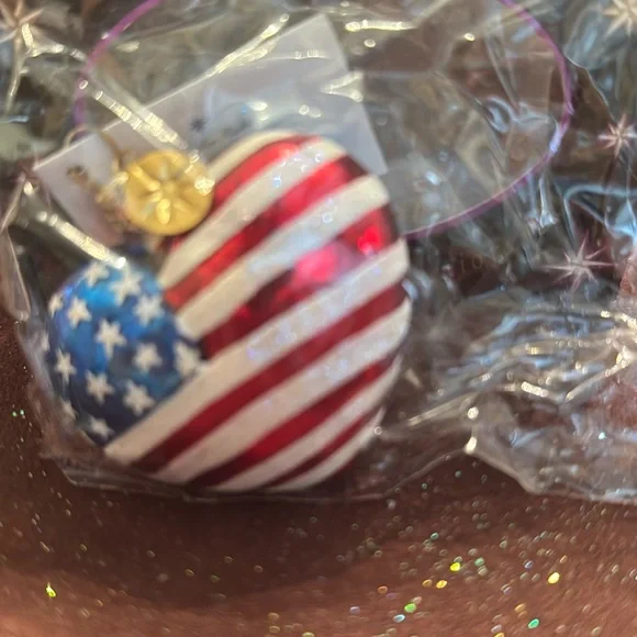 🐈⬛ Christopher Radko ornament EUC American Heart Gem - Picture 1 of 5